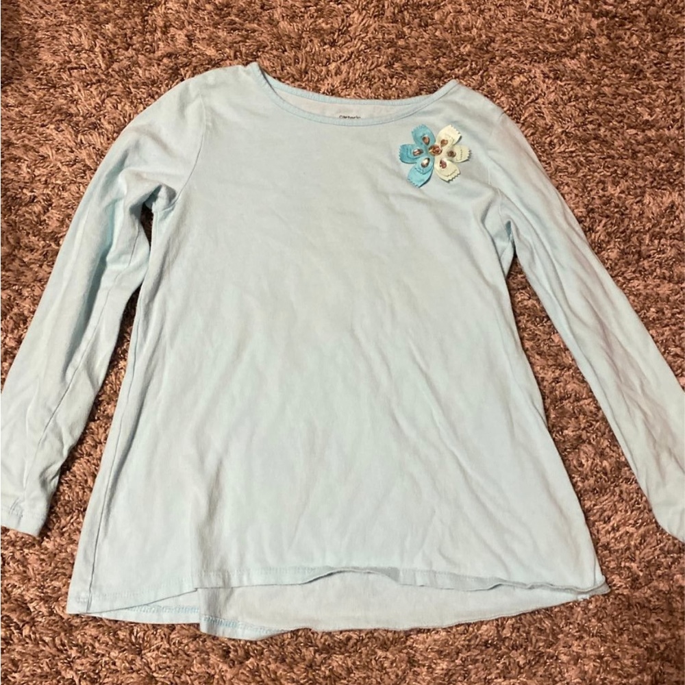 Carter's Blue Long Sleeve Tee Soft Knit Crew Neck